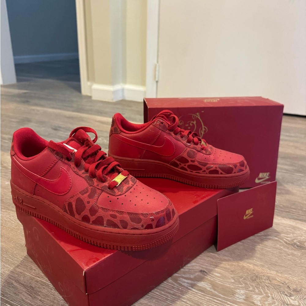 Nike Bold Red Sneakers With Pattern - image 3